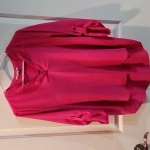 Hot Pink 3/4 sleeve blouse sz L